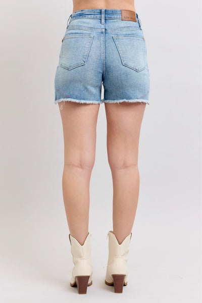 Judy Blue High Waist Western Embroidery Shorts