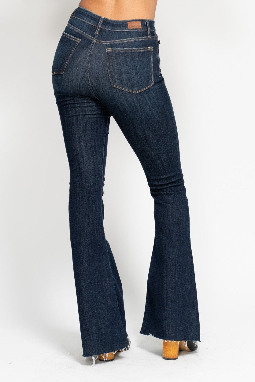 Judy Blue Raw Hem Flare Jeans