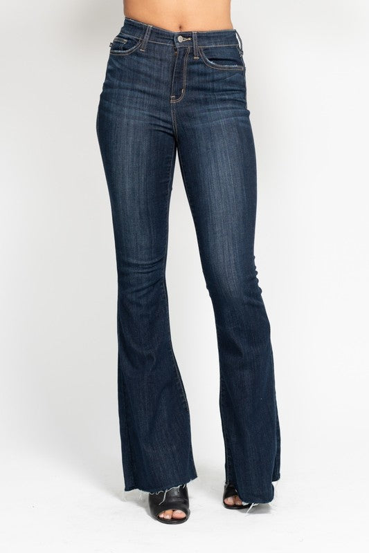 Judy Blue Raw Hem Flare Jeans