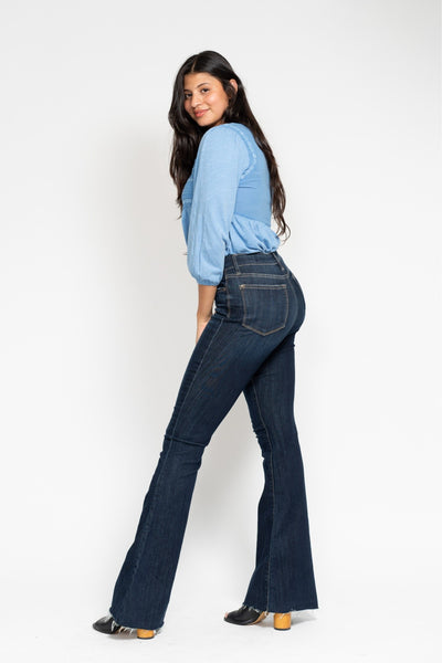 Judy Blue Raw Hem Flare Jeans