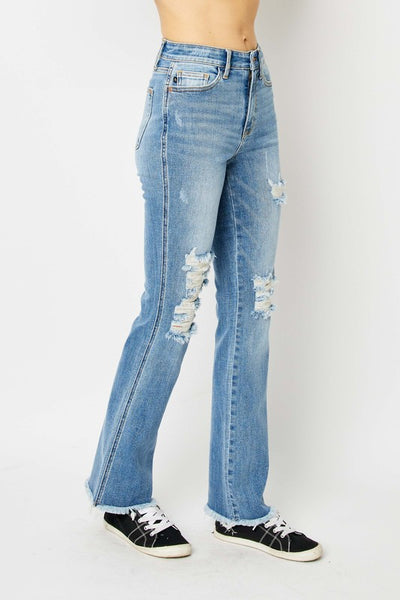 Judy Blue High Rise Destroyed Hem Jeans