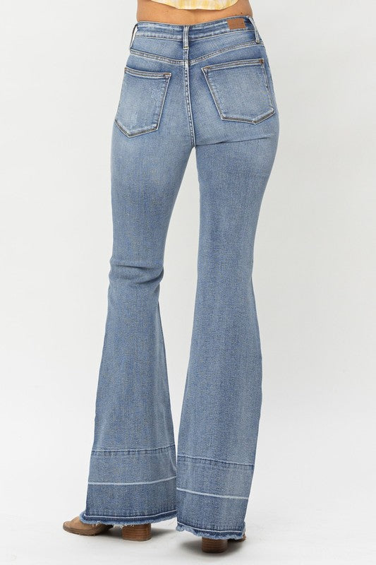 Judy Blue High Waist Tummy Control Release Hem Flare Jeans