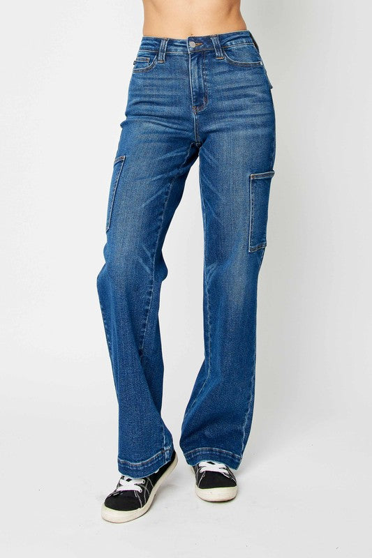 Judy Blue High Waist Cargo Wide Jeans