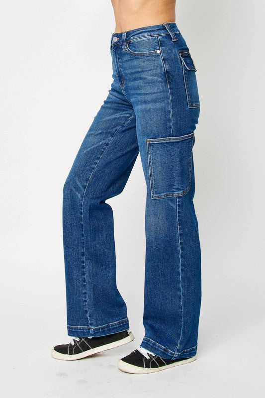 Judy Blue High Waist Cargo Wide Jeans