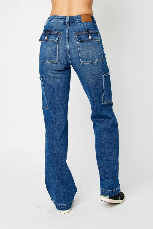 Judy Blue High Waist Cargo Wide Jeans