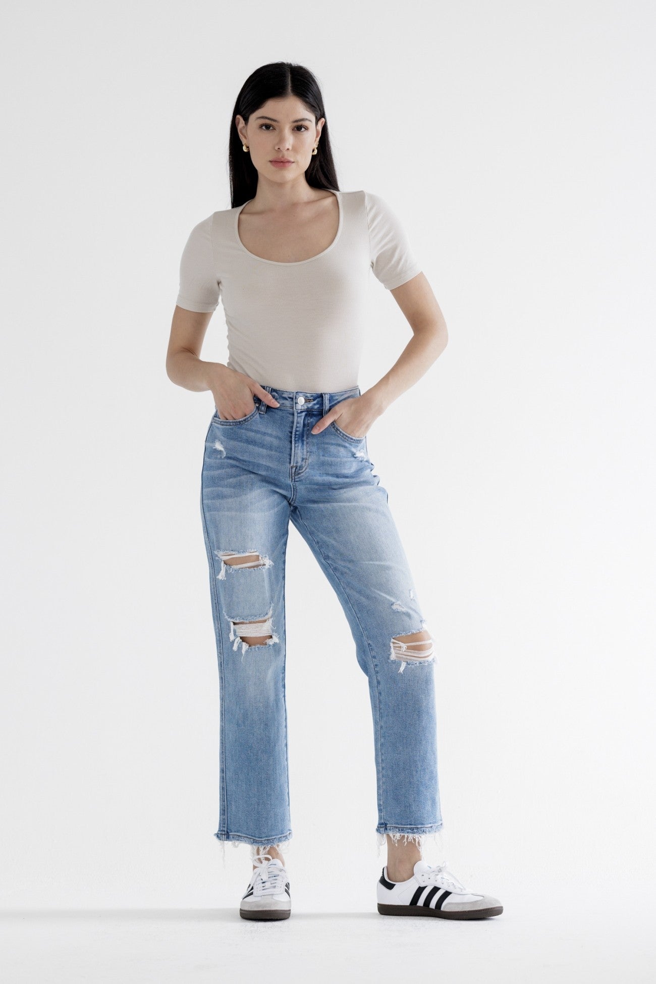 Mica Denim High Rise Straight Jeans