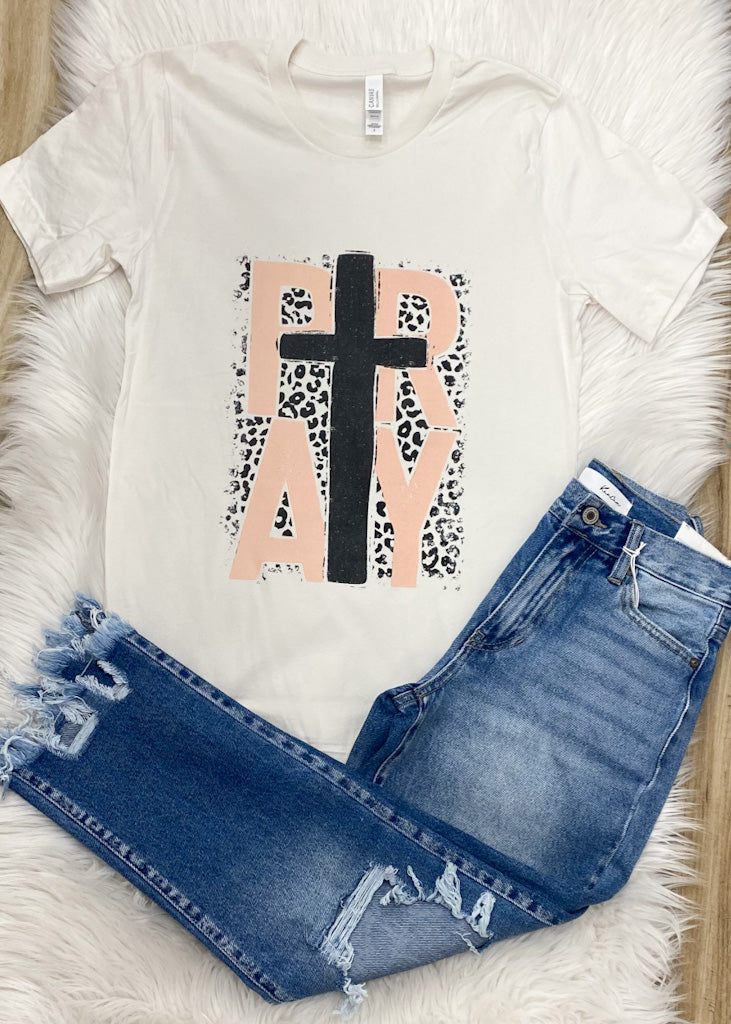 Pray Leopard Cross Tee