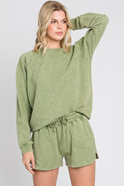 Mineral Wash Sage Cotton Sweat Set