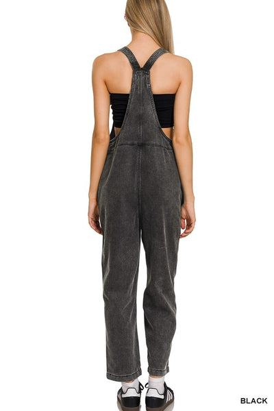 Washed Knot Strap Overalls