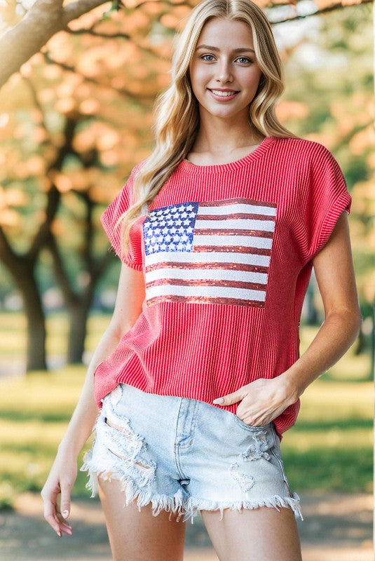 Ribbed Flag Top