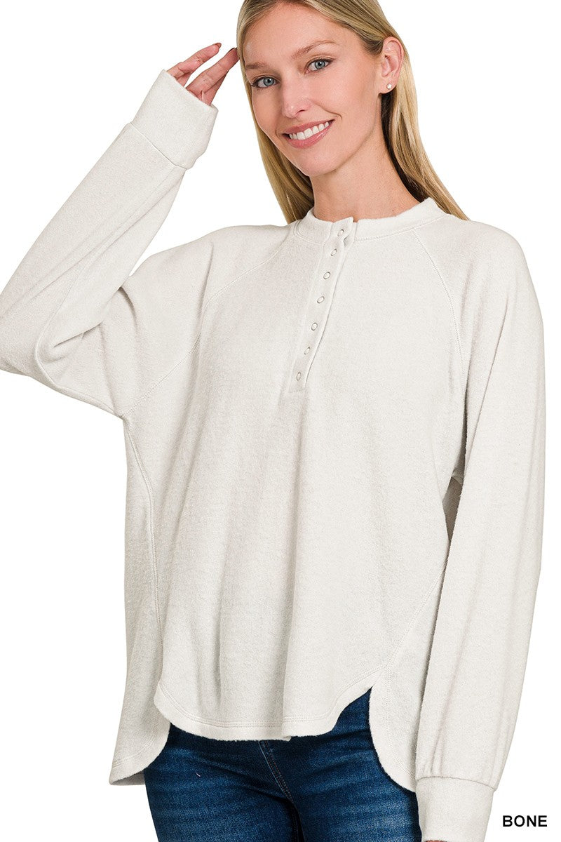 Oversized Henley Sweater