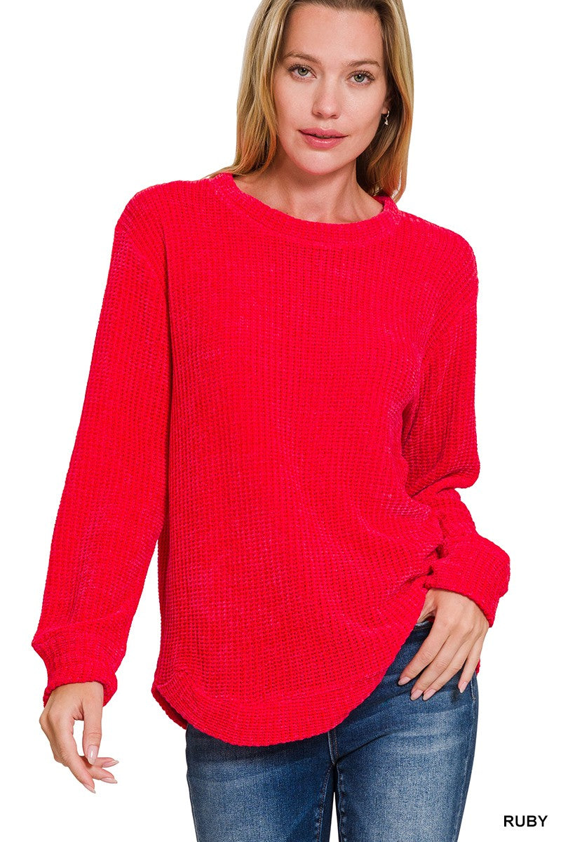 Chenille Waffle Sweater