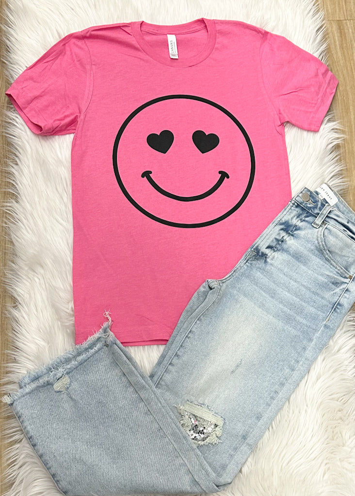 Heart Eyes Happy Face Tee