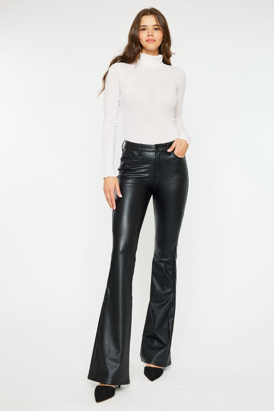 KanCan Faux Leather Flare Jeans