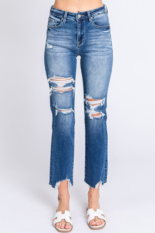 Petra High Rise Slim Straight Jeans