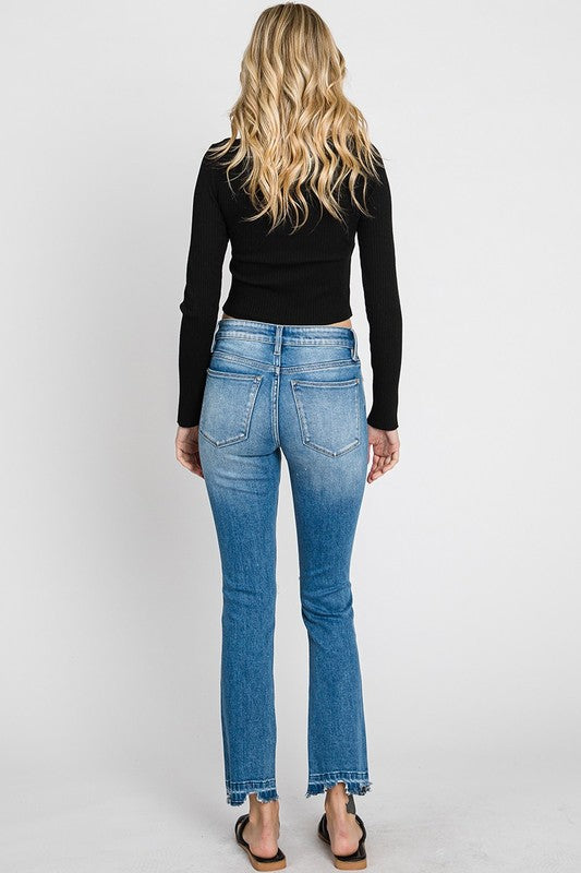 Petra Mid Rise Slim Straight Jeans