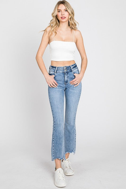 Petra High Rise Crop Bootcut Jeans