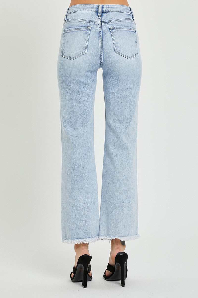 Risen Sequin Patch Straight Leg Jeans