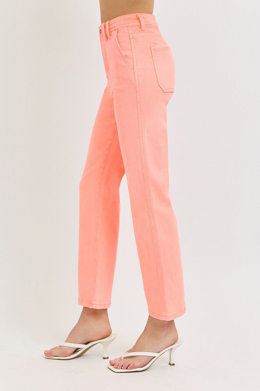 Risen High Rise Crop Straight Pants