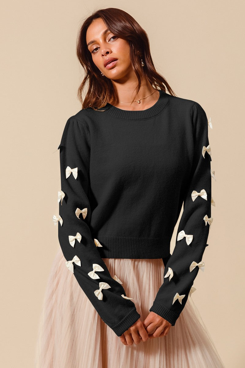 Bow Embellished Sweater