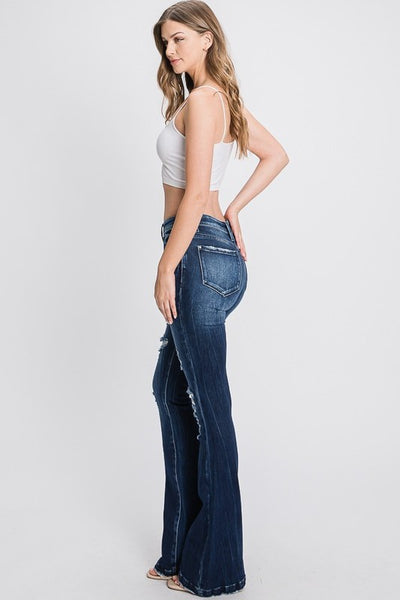 Petra Mid Rise Distressed Flare