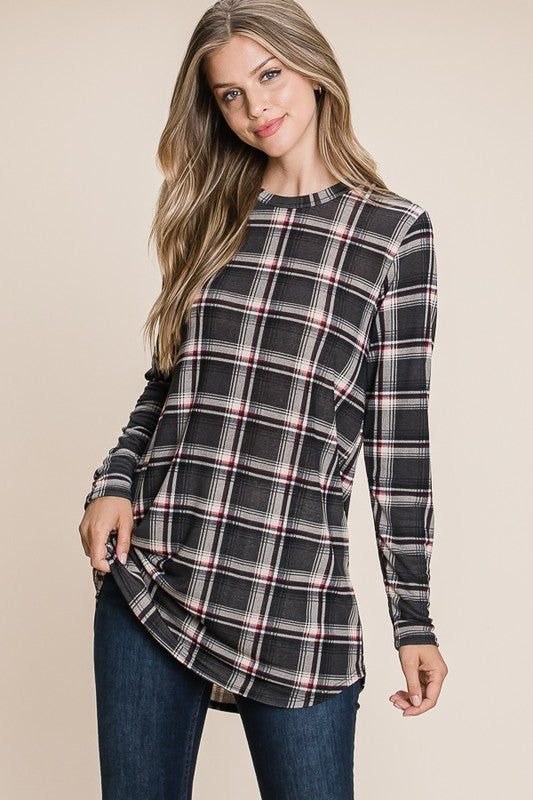 Relaxed Fit Plaid Top