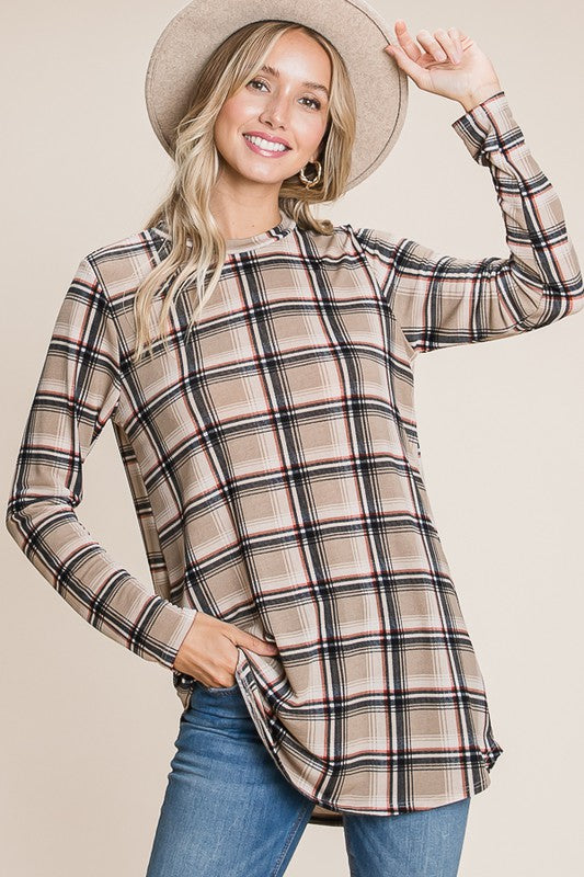 Relaxed Fit Plaid Top