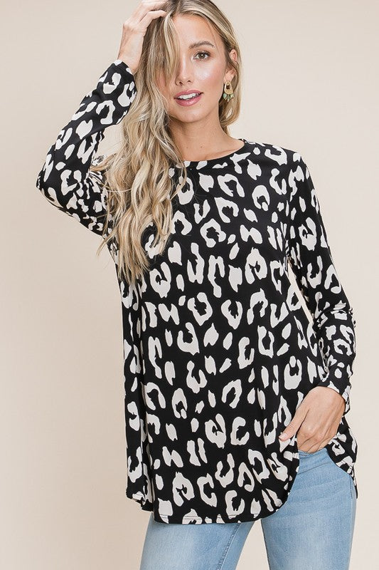 Loose Fit Animal Print Top