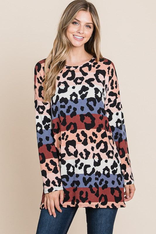 Colorblock Animal Top