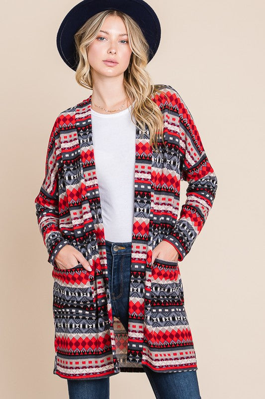 Tribal Print Cardigan