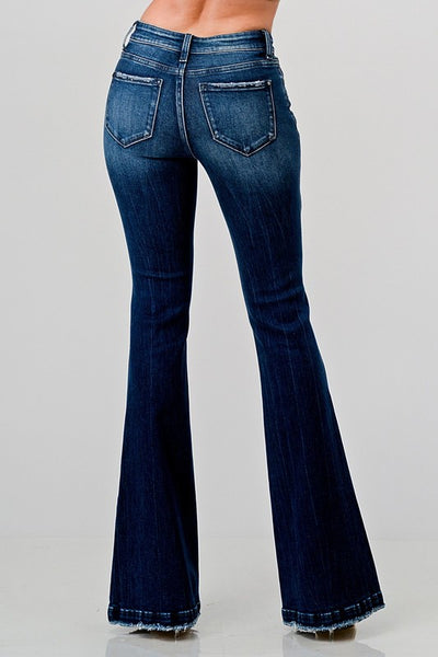 Petra Mid Rise Petite Flare Jeans