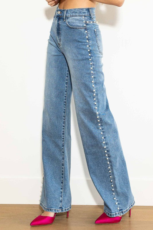 Pearl High Rise Wide Leg Jeans