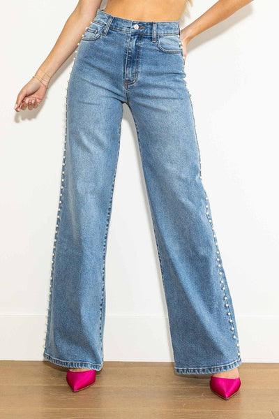 Pearl High Rise Wide Leg Jeans