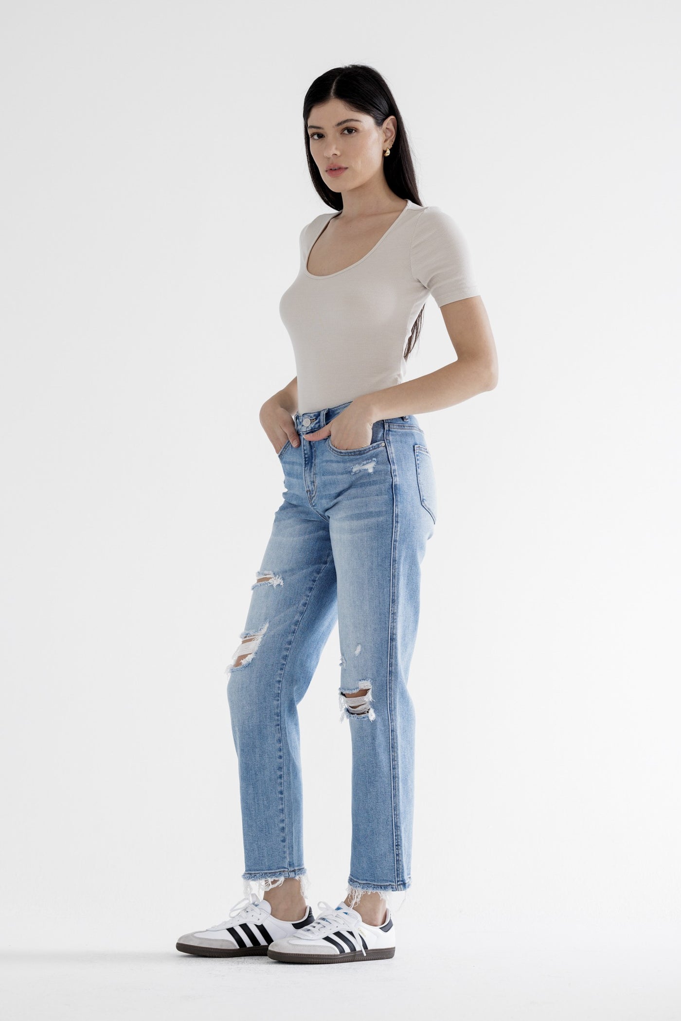 Mica Denim High Rise Straight Jeans