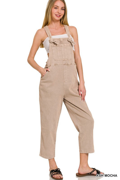 Washed Knot Strap Overalls